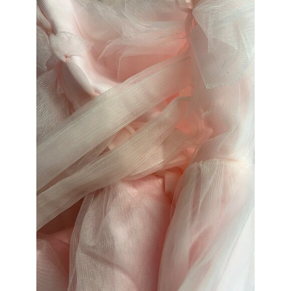 Incredible Oh So Darling Ruffled Tulle High-Low Dress With Train In Soft Pink - Picture 16 of 16